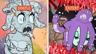 Cuphead - Simple VS Expert Mode Comparison (No Damage) - Cala Maria
