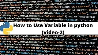 How to use variable in python | python tutorial