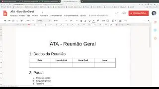 Criando ata no Google drive no IFPB