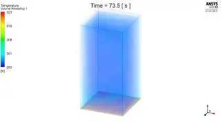 Ansys Fluent: Natural Convection of Water 3D: Temperature Animation