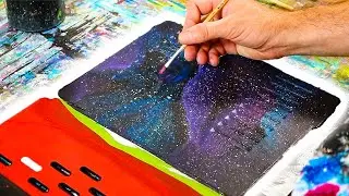 I TRY Custom Painting My iPad Case! (EPIC GALAXY PAINTING!)