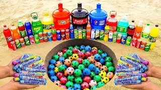 EXPERIMENT: Big Toothpaste Eruption from Fanta, Pepsi, Giant Coca-Cola and Mentos