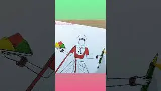 Holi Special Drawing /  Girl Celebrating Holi #shorts