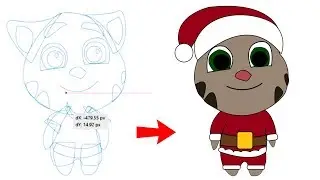 How to Draw and Color New SANTA TOM Character - CHRISTMAS UPDATE | Adobe Illustrator Tutorial