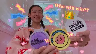 Testing out famous slime companies to see who is best! #asmr #review@Peachybbies @Snoopslimes