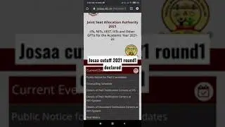 FINALLY!!!!😀josàa cutoff 2021 round1 declared, link in description #cutoff  #josaa #jee #csab