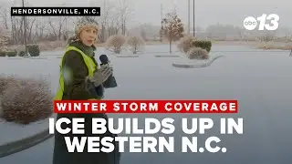 Snow, sleet and ice in Hendersonville, North Carolina