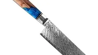 Making leather sheath of Beautiful Damascus Kitchen chef knife 🗡 😍❤️