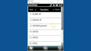 DataWedge Settings - Decoders