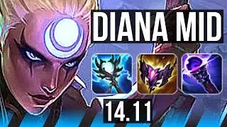 DIANA vs AKALI (MID) | Rank 3 Diana, 46k DMG, Rank 21 | BR Challenger | 14.11