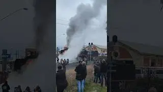 Steam Locomotive R707 powering up and pouring steam as it departs Echuca, for Melbourne. #rail
