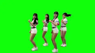 Cheerleaders pikki pikki dance green screen