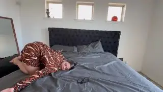 Yoga in Bed 4k sheer Dress Day 14 - Cat