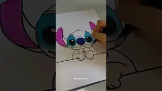 Pinta conmigo a Stitch❤️ #dibujo #pintura #personajesdedisney #diseño #artedigital #tutorialdedibujo