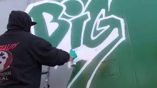 Let's go!!! Painting Trains with Big Miles & Lesen!!! Stompdown Killaz - Train Graffiti - SDK