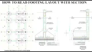 How to read eccentric footing layout with strap beam.
