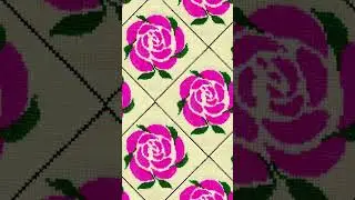 Rose Flower Dusuti Cross Stitch Bedsheet Design | गुलाब के फूल वाला दोसूती चादर डिजाईन | #shorts