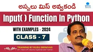Input( ) Function in Python || Python Telugu Tutorials Class-7  || Python Online Training