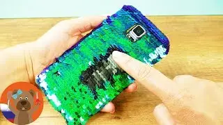 Чехол на смартфон с переливающимися пайетками DIY анти-стресс эффект