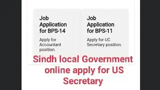 How to apply online for UC secretary and Accountant in Local Department Government of Sindh??