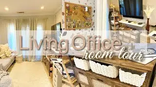 SMALL LIVING ROOM OFFICE COMBO ROOM TOUR | VLOG STYLE
