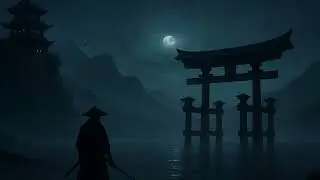 Samurai Night – Japanese Torii Gate 4K Wallpaper | No Sound, Relaxing Ambience