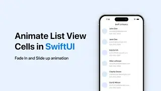 Animate List View Cells in SwiftUI: Fade In and Slide up Animation.