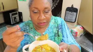 Thick, Hearty, PORK STEAK & Veggie SOUP/ Crockpot Meal/ Chit Chat - #4824