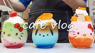 💚Latte Tastes Better in a Kitty Cup🍊Cafe Vlog/ASMR/카페브이로그/no bgm