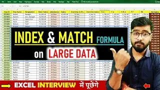 How To Apply INDEX and Match Formula on Large Data in Excel [Hindi] #excel