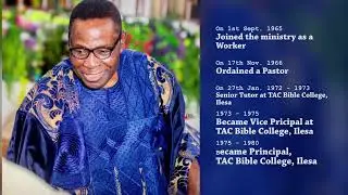 ANNOUNCEMENT /  TRIBUTE TO LATE PASTOR (DR) G.O OLUTOLA - President Emeritus, TACN.