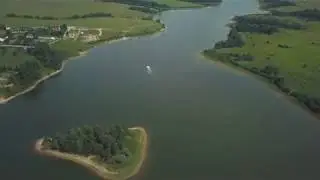 Река Якоть. Село Жестылево. Дмитровский район. DJI Mavic Pro. Аэросъемка.