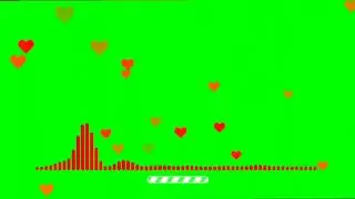 Music equalizer + Heart Effects | Green Screen | No copyright | AAA