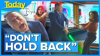 Karl and Sarah recreate iconic Star Wars lightsaber battle | Today Show Australia