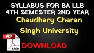 syllabus for ba llb second year  4th semester Chaudhary Charan Singh University