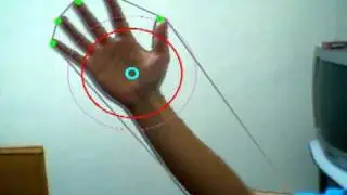 Palm position tracking (can be tracked with whole arm) [OpenCV]