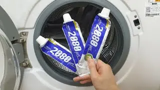 I just found out that putting used toothpaste in a washing machine has an amazing effect!