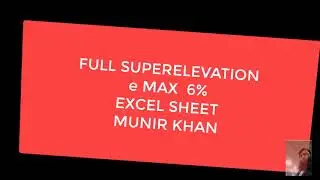 super elevation calculation excel sheet