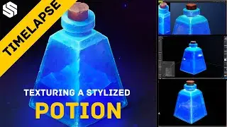 Texturing a Stylized Potion Bottle in Substance Painter [TIMELAPSE]