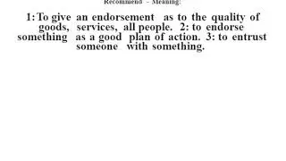 Recommend definition | Recommend meaning