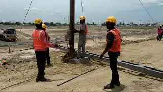 Manual OHE mast erection