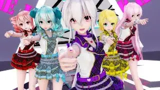 【MMD】一騎当千 Ikkitousen【Haku Miku Teto Luka Rin】pop star [4K UHD]