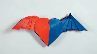 Color-Changing Half Angel-Haft Devil Heart Origami: Easy, No Cut Tutorial! | Henry Pham