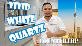 Vivid white Quartz Kitchen Countertop Process in 6 Step #slstoneworks #torontoKitchen
