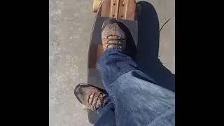 Skateboarding around the park.