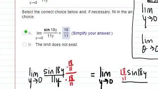 Find Limits using limit as x approaches 0 of sinx over x is 1: Example 1