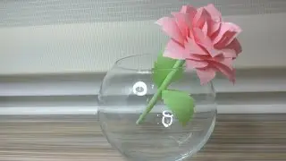 DIY:  Роза из бумаги | How to Make Very Beautiful Paper Rose Stick Flower | Rose Stick Flower