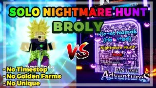 BROLY Solo 50 Waves Nightmare Hunt Strat Without OP Trait | Anime Adventures