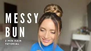 2 min EASY HIGH MESSY BUN TUTORIAL | НЕБРЕЖНЫЙ ПУЧОК ЗА 2 МИН