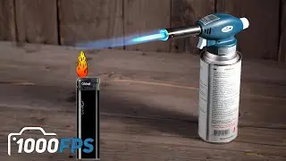 РАБОТА ГАЗОВОЙ ГОРЕЛКИ И ЗАЖИГАЛКИ | ЗАМЕДЛЕННАЯ СЪЕМКА | 1000 FPS